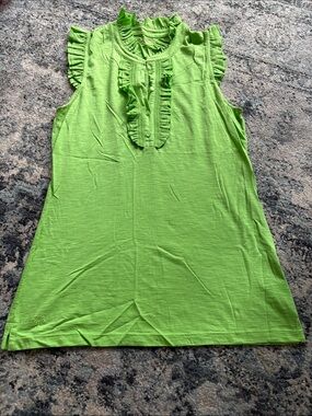 Lilly Pulitzer Lime Green Ruffle Sleeveless Camisole